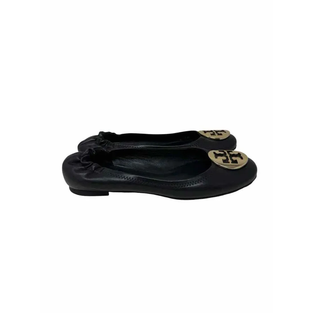 Shoe Size 7.5 Tory Burch Black Leather Flats